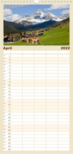 Produktbild: Familienplaner Pferde und Ponys im Paradies (Wandkalender 2022 , 21 cm x 45 cm, hoch)