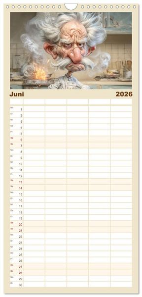 Produktbild: Familienplaner 2026 - Arbeiten bis der Rollator funkt! mit 5 Spalten (Wandkalender, 21 x 45 cm) CALVENDO