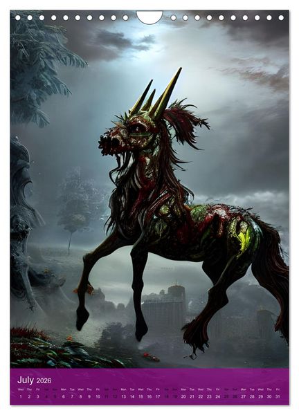 Produktbild: Zombiecorns (Wall Calendar 2026 DIN A4 portrait), CALVENDO 12 Month Wall Calendar