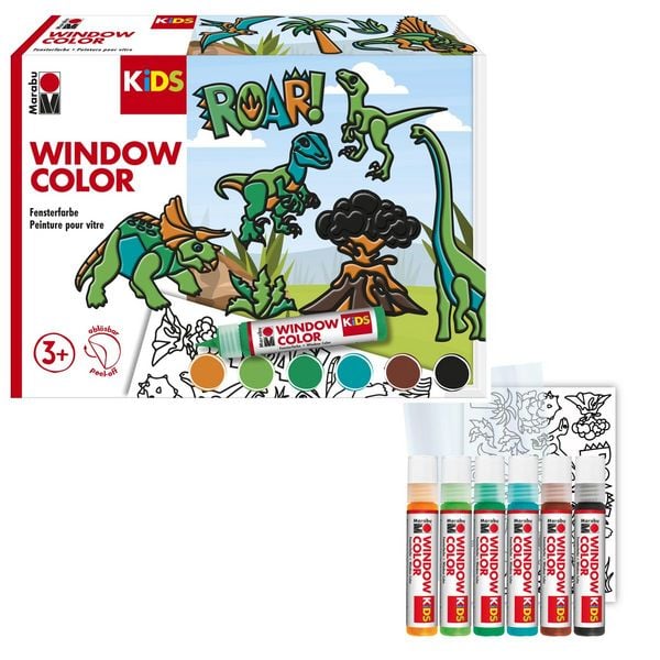 Produktbild: Marabu KiDS Window Color Set Dinosaurier 6x25ml