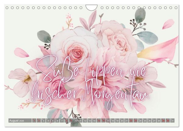 Produktbild: Flower Romance - Romantischer Bl&uuml;tenzauber (Wandkalender 2026 DIN A4 quer), CALVENDO Monatskalender