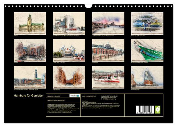 Produktbild: Hamburg f&uuml;r Genie&szlig;er (Wandkalender 2026 DIN A3 quer), CALVENDO Monatskalender
