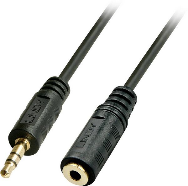Produktbild: LINDY 35652 Klinke Audio Verl&auml;ngerungskabel [1x Klinkenstecker 3.5 mm - 1x Klinkenbuchse 3.5 mm] 2.00 m Schwarz