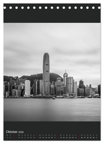 Produktbild: Hongkong schwarzwei&szlig; (Tischkalender 2026 DIN A5 hoch), CALVENDO Monatskalender