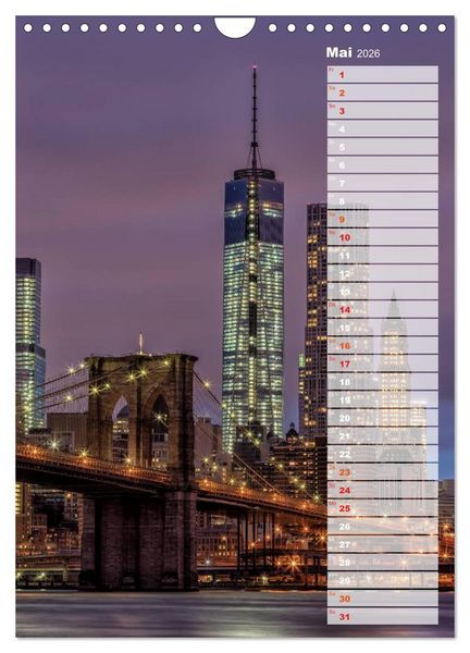 Produktbild: New York City Geburtstagskalender (Wandkalender 2026 DIN A4 hoch), CALVENDO Monatskalender