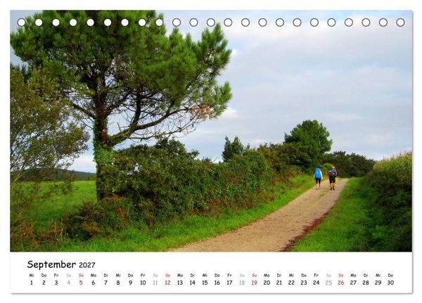 Produktbild: Jakobsweg - Camino Finisterre (Tischkalender 2027 DIN A5 quer), CALVENDO Monatskalender