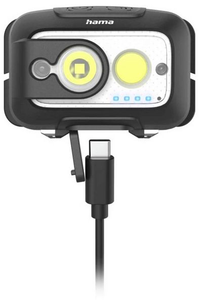 Produktbild: Hama LED-Stirnlampe "HL500-C", mit Akku, Kopflampe zum Joggen, Arbeiten, 4 Modi 00228609 Stirnlampe 120 g