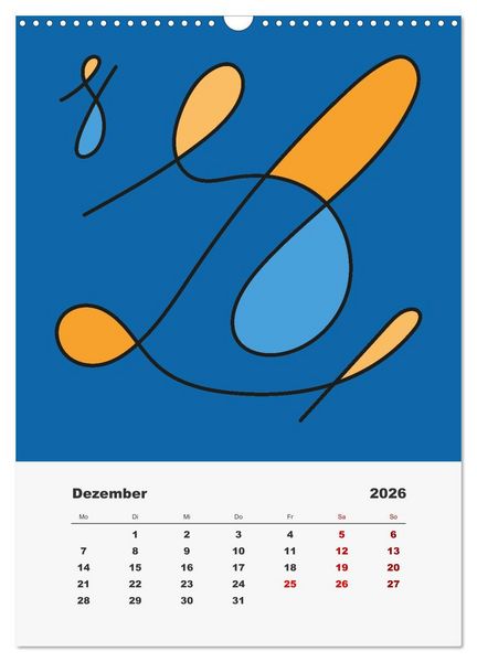 Produktbild: FormArt - Linien und Farben (Wandkalender 2026 DIN A3 hoch), CALVENDO Monatskalender