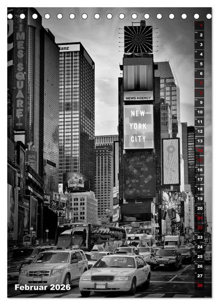 Produktbild: NEW YORK CITY Monochrome Stadtansichten (Tischkalender 2026 DIN A5 hoch), CALVENDO Monatskalender