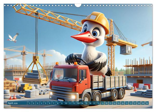 Produktbild: Tierische Helden am Bau: Ein Jahr voller Abenteuer (Wandkalender 2026 DIN A3 quer), CALVENDO Monatskalender