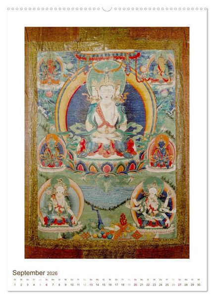 Produktbild: Mit Buddha durchs Jahr: historische Zeichnungen (Wandkalender 2026 DIN A2 hoch), CALVENDO Monatskalender