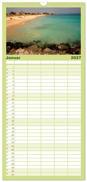 Produktbild: Familienplaner 2027 - Kap Verde mit 5 Spalten (Wandkalender, 21 x 45 cm) CALVENDO