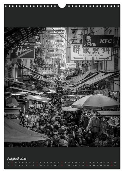 Produktbild: Hongkong schwarzwei&szlig; (Wandkalender 2026 DIN A3 hoch), CALVENDO Monatskalender