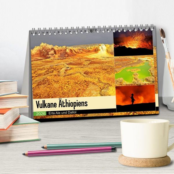 Produktbild: Vulkane &Auml;thiopiens - Erta Ale und Dallol (Tischkalender 2026 DIN A5 quer), CALVENDO Monatskalender