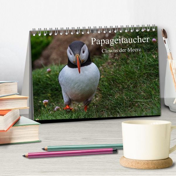 Produktbild: Papageitaucher Clowns der Meere (Tischkalender 2026 DIN A5 quer), CALVENDO Monatskalender