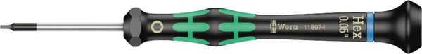 Produktbild: Wera 2054 Elektronik- u. Feinmechanik Innen-Sechskantschraubendreher Schl&uuml;sselweite (metrisch): 3 mm Klingenl&auml;nge: 60 mm