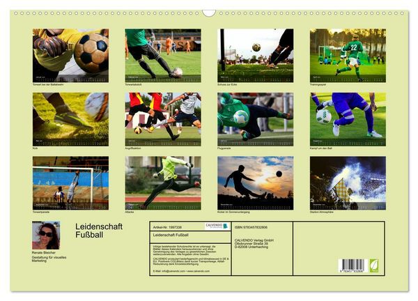 Produktbild: Leidenschaft Fu&szlig;ball (Wandkalender 2026 DIN A2 quer), CALVENDO Monatskalender