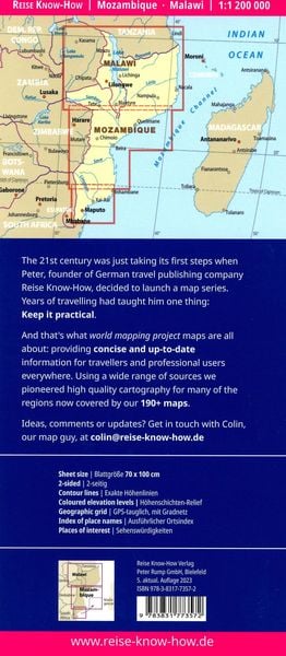 Produktbild: Reise Know-How Landkarte Mosambik, Malawi (1:1.200.000)
