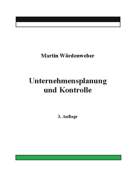 Produktbild: Unternehmensplanung und Kontrolle
