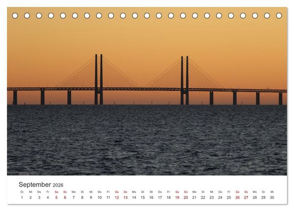Produktbild: Br&uuml;cken - Die sch&ouml;nsten Br&uuml;cken der Welt. (Tischkalender 2026 DIN A5 quer), CALVENDO Monatskalender