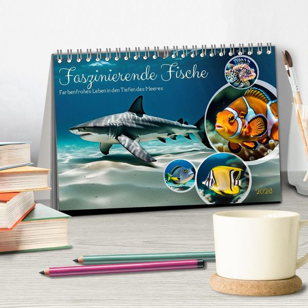 Produktbild: Faszinierende Fische (Tischkalender 2026 DIN A5 quer), CALVENDO Monatskalender