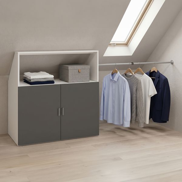Produktbild: Dachschr&auml;gen Kleiderschrank mit Stange Dacho M