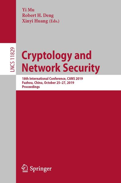 Produktbild: Cryptology and Network Security