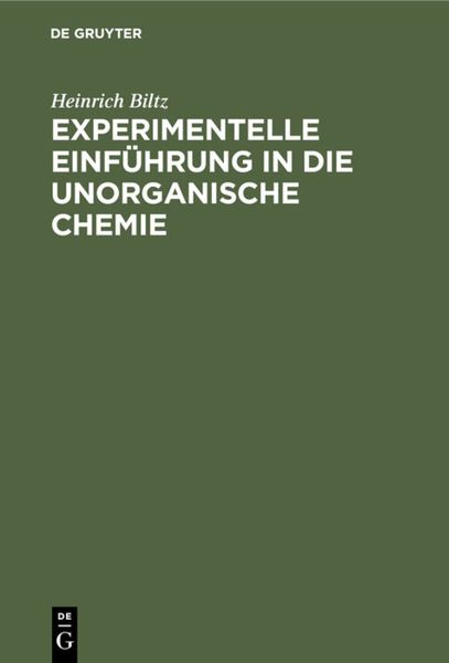 Produktbild: Experimentelle Einf&uuml;hrung in die unorganische Chemie