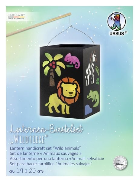 Produktbild: URSUS Laternenzeit Laternen-Bastelset Wildtiere inkl. Laternenstab