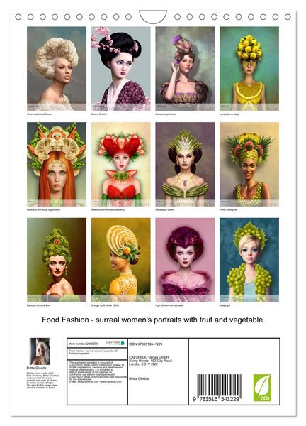 Produktbild: Food Fashion - surreal women's portraits with fruit and vegetable (Wall Calendar 2026 DIN A4 portrait), CALVENDO 12 Month Wall Calendar
