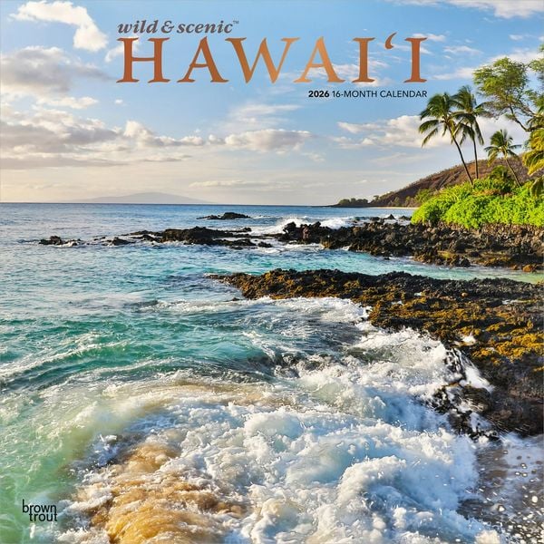 Produktbild: Hawaii Wild & Scenic 2026 12 X 24 Inch (Hanging) Monthly Square Wall Calendar Foil Stamped Cover Plastic-Free
