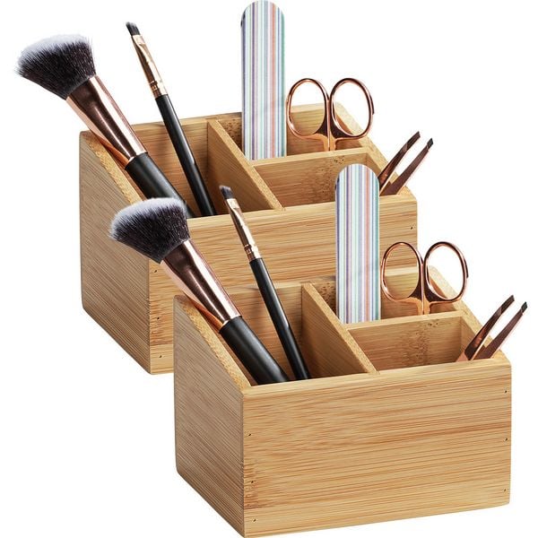 Produktbild: Bambus Organizer Mod. Terra 3 F&auml;cher, 2er Set, vielseitig einsetzbar