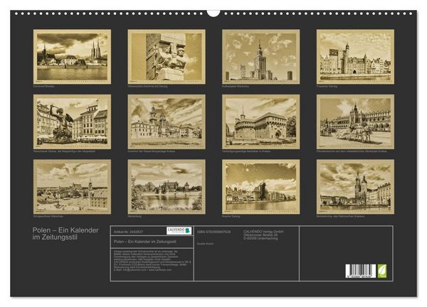 Produktbild: Polen &ndash; Ein Kalender im Zeitungsstil (Wandkalender 2027 DIN A2 quer), CALVENDO Monatskalender