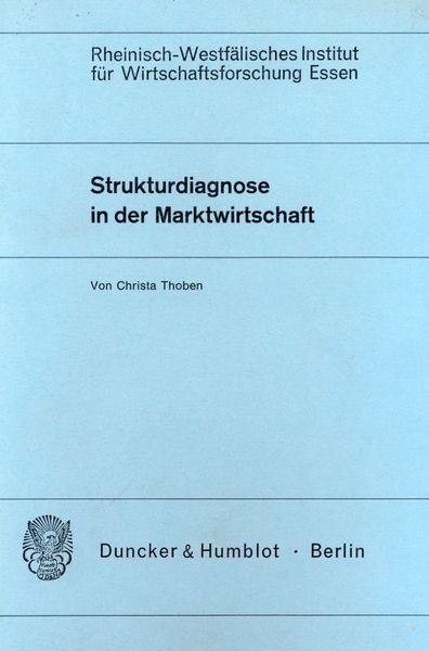 Produktbild: Strukturdiagnose in der Marktwirtschaft.