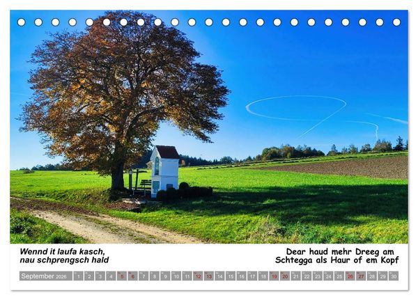 Produktbild: 03 Schw&auml;bische Sprichw&ouml;rter - D&ouml;s au no! (Tischkalender 2026 DIN A5 quer), CALVENDO Monatskalender