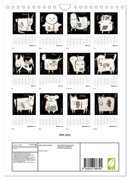 Produktbild: little pets (Wandkalender 2026 DIN A4 hoch), CALVENDO Monatskalender