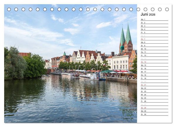 Produktbild: Hansestadt L&uuml;beck / Geburtstagskalender (Tischkalender 2026 DIN A5 quer), CALVENDO Monatskalender