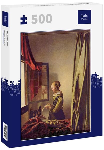 Lais Puzzle Jan Vermeer van Delft - Brieflesendes Mädchen am offenen Fenster 500 Teile