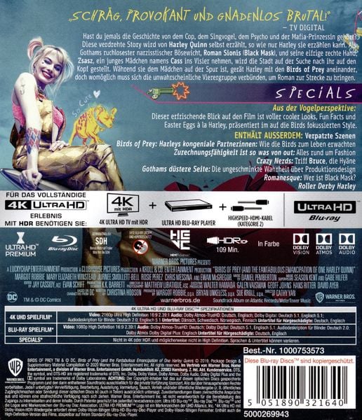 Produktbild: Birds of Prey - The Emancipation of Harley Quinn (4K Ultra HD) (+ Blu-ray 2D)