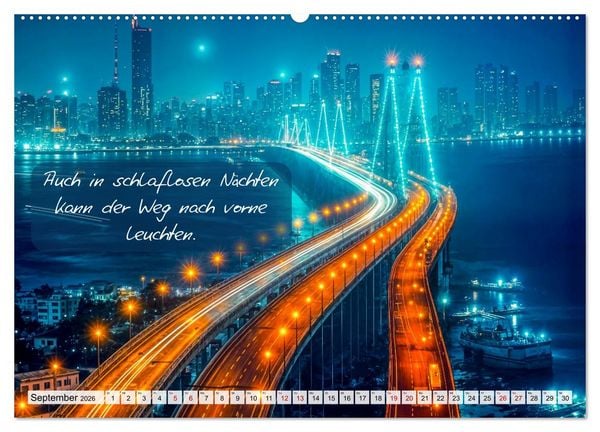 Produktbild: Wege zwischen Asphalt und Himmel - Achtsamkeitskalender mit Weisheiten (hochwertiger Premium Wandkalender 2026 DIN A2 quer), Kunstdruck in Hochglanz
