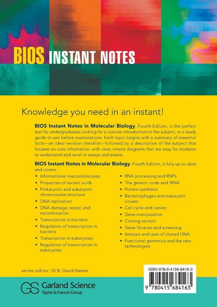 Produktbild: BIOS Instant Notes in Molecular Biology