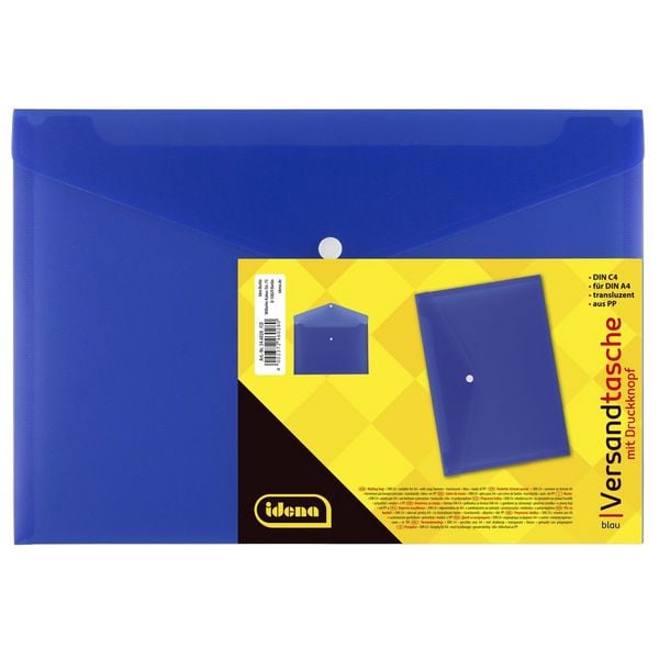 Produktbild: Idena Versandtasche PP transluzent blau DIN C4