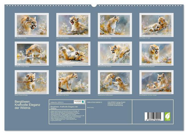 Produktbild: Bergl&ouml;wen. Kraftvolle Eleganz der Wildnis (hochwertiger Premium Wandkalender 2027 DIN A2 quer), Kunstdruck in Hochglanz
