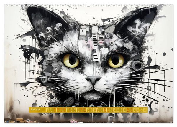 Produktbild: Graffiti Katzen (hochwertiger Premium Wandkalender 2026 DIN A2 quer), Kunstdruck in Hochglanz