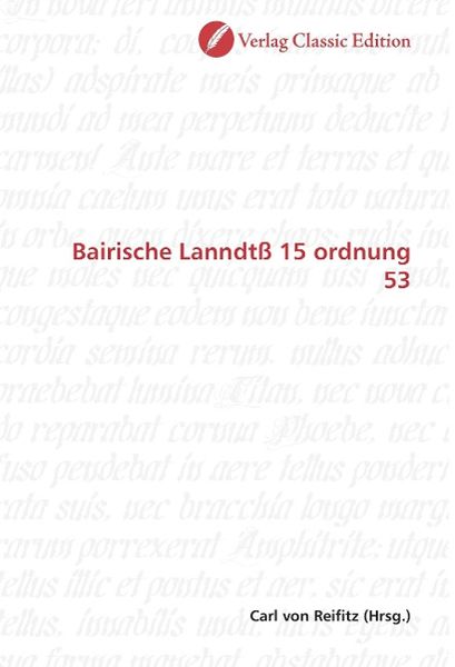Produktbild: Bairische Lanndt&szlig; 15 ordnung 53