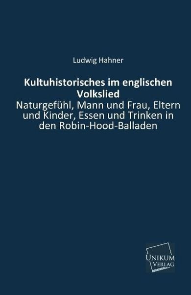 Produktbild: Hahner, L: Kultuhistorisches im englischen Volkslied