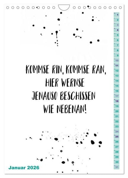 Produktbild: BERLINERISCH Lustige Spr&uuml;che (Wandkalender 2026 DIN A4 hoch), CALVENDO Monatskalender