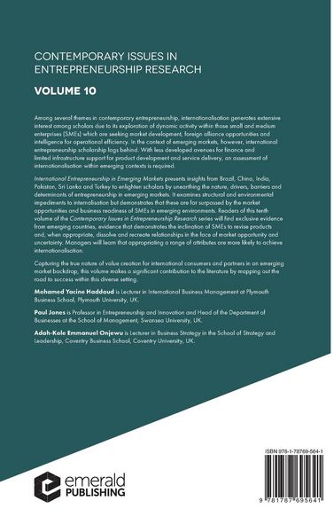 Produktbild: International Entrepreneurship in Emerging Markets