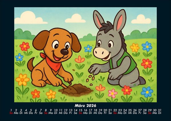 Produktbild: Wuff & Huf - Festliche Freundschaft 2026 Fotokalender DIN A4