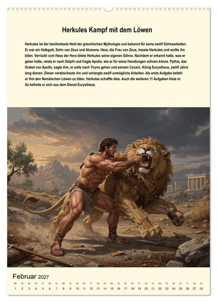 Produktbild: Helden der griechischen Mythologie (Wandkalender 2027 DIN A2 hoch), CALVENDO Monatskalender